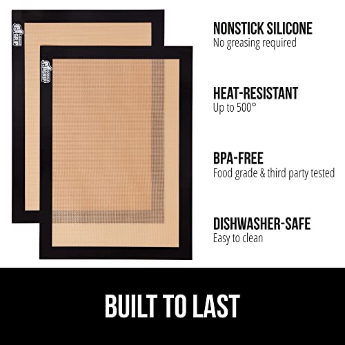 GORILLA GRIP Nonstick Silicone Baking Mats, 2PK, Half Sheet, Black - color: Black, size: 16.5" x 11.87" (Half Sheet)