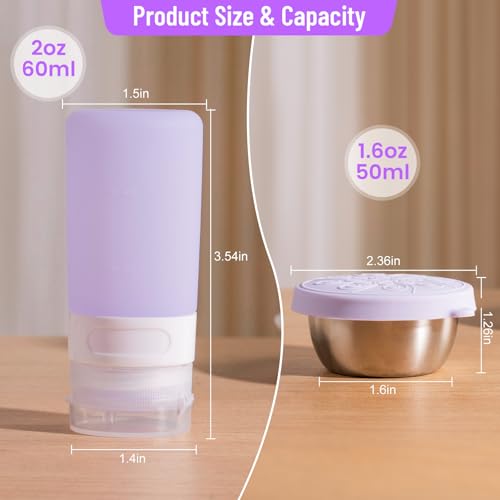 MICEBAY 8-Pack Salad Dressing Container, Leakproof Squeeze Bottles - color: Purple