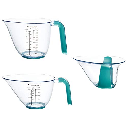KitchenAid KO298OSAQA Gourmet Measuring Jugs, Aqua Sky, set of 3 (Pack of 12) - color: Aqua Sky, size: set of 3 (Pack of 12), style: Straight