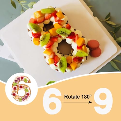 8 Inch Number Cake Mold Baking Forms Moulds,9 Pieces 0-8 Cake Number Stencils,Number Cake Pans,Flat Plastic Mold Numerical Templates Cutting for DIY Cakes/Cookies - size: 8 IN