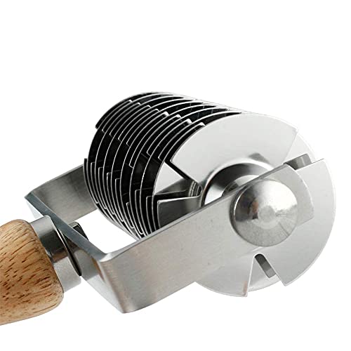 Stainless Steel Roller Dough Lattice Pizza Roller Cutter Kitchen Cooking Baking Tools - color: Yellow-2