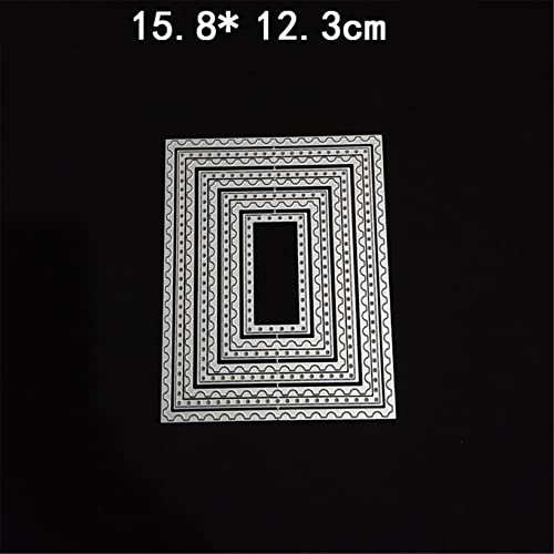 Mvchifay Cutting Dies Metal Stencils Scrapbooking Tool DIY Craft Carbon Steel Embossing Template for Paper Card Making (Rectangular-15.8x12.3cm) - color: Rectangular-15.8x12.3cm