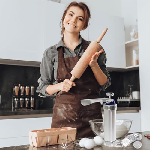 Cookie Press Gun Kit, 20 Discs & 4 Icing Tips, Stainless Steel ﻿