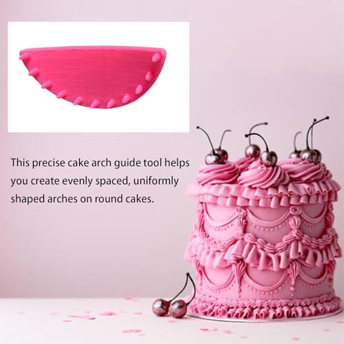 2 PCS Cake Arch Guide Tool, Cake Piping Guide Tool, Ruffle Guide Stencil, Cake Decorating Tools, Cake Ruffle Marker for 6"-10" Cakes - size: Small
