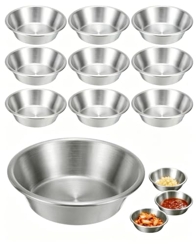 Dipping Bowls, Silver, 3.15 Inch, 10 Pack - color: Silver