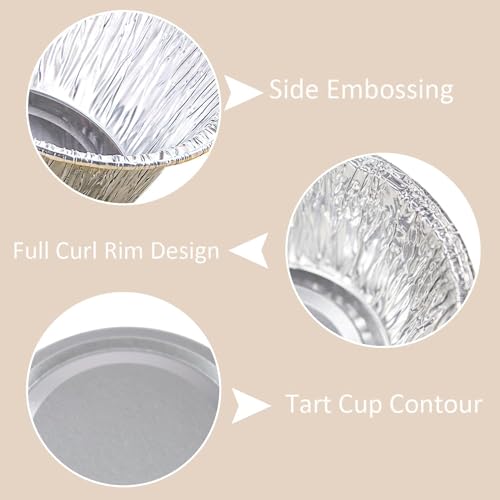 150 Pack Aluminum Foil Baking Cups 4 Oz, Disposable Ramekins Aluminum Cupcake Muffin Liners Silver Foil Baking Cups for Egg Tart, Baking, Cupcake, Pudding, Appetize - size: Silver-4OZ-150Pack