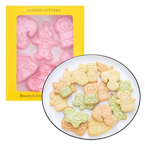 Cute Circus Cookie Cutters,Biscuit Clown Cookie Stamps Set (Circus) - color: Circus