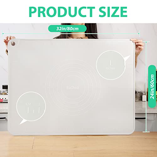 Silicone Pastry Non Stick Baking Mat 32"*24" Dough Rolling Edge Heightening - color: Light Grey, size: 32"L x 24"W