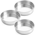 3 Pcs Round Cake Pans, 8 Inch, Stainless Steel
