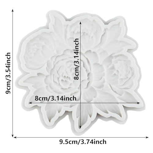 Peony Flower Fondant Molds Flower Leaf Silicone Chocolate Mold - color: Style 31