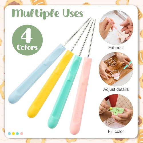 4 Pcs Cookie Scribe Needles, 5.2 Inch Icing Tool, Green - color: Green