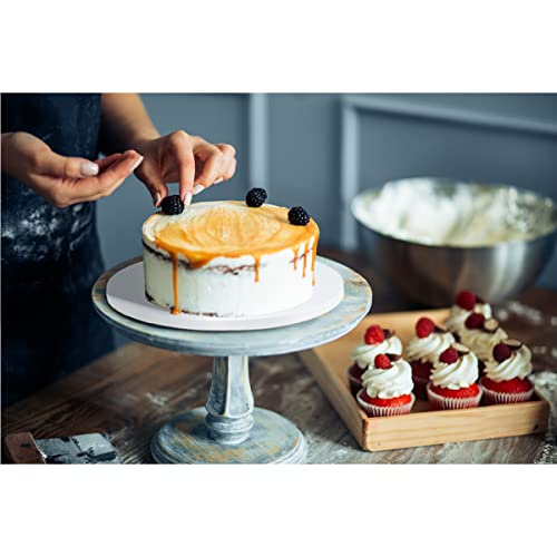 White Cake Drums Round 6 Inch Cake Boards with 1/2-Inch Thick Smooth Edges for Multi Tiered Birthday Wedding Party Cakes Drum Board - size: 6 Inch (8 PCS)