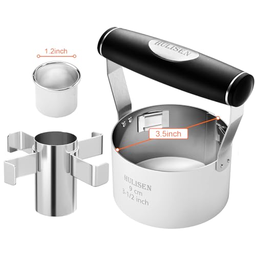 HULISEN 3.5 inch Donut Cutter with Removable Center & Hole, Stainless Steel - size: 3.5'' Round with Removable Center