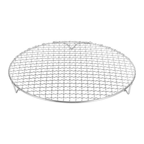 M METERXITY Cooling Rack, 11.6" Round Stainless Steel Baking Rack with 20mm Legs for BBQ/Cooking/Roasting/Grilling/Steaming/Drying, Wire Cooling Rack for Baking [Silver] - size: 11.6"