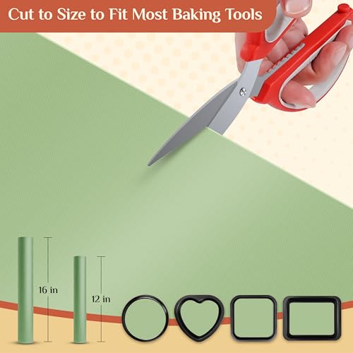 GTJ Silicone Baking Mat Roll, Reusable Baking Sheet Liners, 16 in x 10 ft - color: Matcha Green, size: 120"L x 16"W
