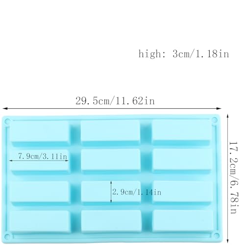 12 Cavity Rectangle Bar Silicone Candy Molds - color: Style B