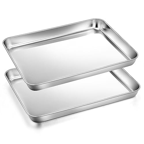 9.4"x7" Baking Sheet Pan(2Pcs), Joyfair Stainless Steel Toaster Oven Tray - size: 9.4"x7"