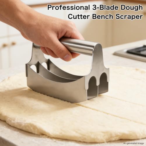 Professional 3-Blade Dough Cutter Bench Scraper