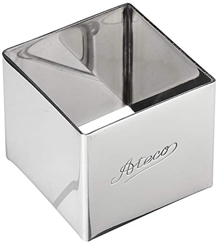 Ateco Square Stainless Steel Form, 2 by 1.75-Inches High - size: Square, 1.75" High x 2" Long