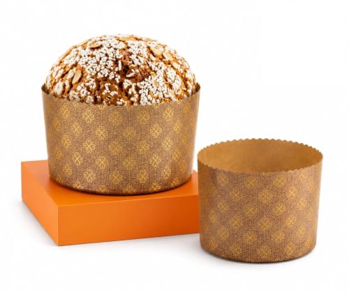 Pastry Chef's Boutique Thin Panettone Paper Pan Mold (Thin Paper - Medium 750 gr) - Pack of 6 - size: Thin Paper - Medium 750 gr