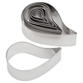 Ateco Plain Edge Comma Cutters in Graduated Sizes, Stainless Steel, 7 Pc Set, Silver - size: Plain Edge, style: Comma (7 pcs)