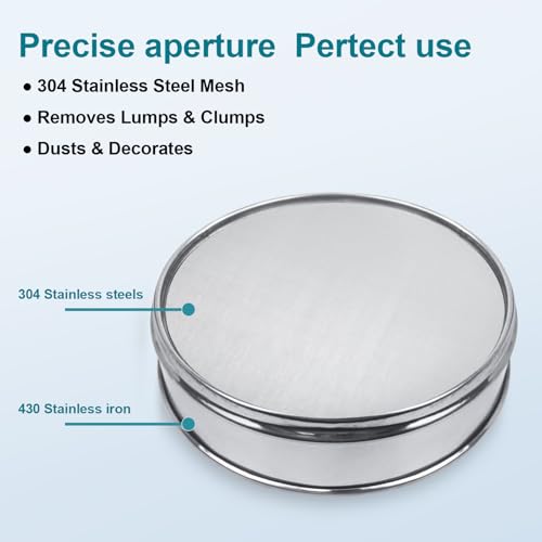 7.9" (20cm) 304 Stainless Steel Lab Sieve, 120 Mesh (0.125mm) Screen Sifter - size: 120Mesh(0.125mm)/Ф7.9in