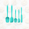 5-Pack Silicone Spatula Set – Heat-Resistant Baking, Cooking & Mixing Tools, Seamless Design, Non-Stick & Easy to Clean, Aqua Sky - color: Aqua Sky
