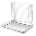 Homikit Baking Sheet with Wire Rack Set (1 Pan+1 Cooling Rack), 12" x 10" - size: 12*10 Inch