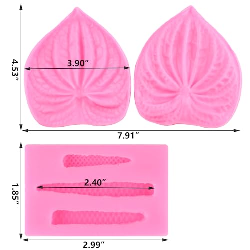ZiXiang Anthurium Silicone Mold Anthurium Stamen Fondant Molds Set of 2 - color: Style G
