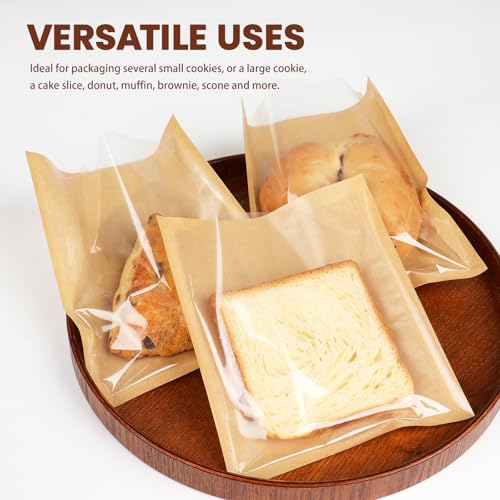 300 Pack Cookie Packaging Bags with Seal, Heat Sealable Cookie Sleeves - size: 5.7" x 6.5"