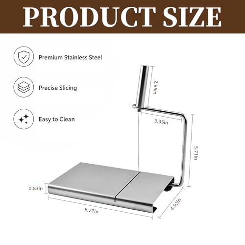 Wire Cheese Slicer for Block Cheese, 3 Extra Replacement Wires
