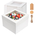 NEOACT 30 Pack Cake Boxes, 12x12x8 Inch White Cake Transport Container - size: 30 Pcs-12x12x8 inches