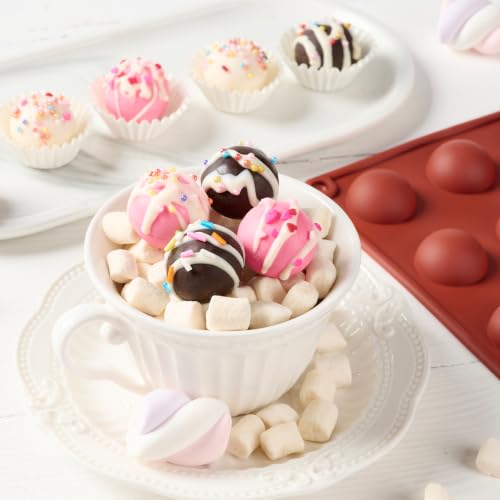 JOERSH Mini Semi Sphere Silicone Chocolate Molds, 2Pcs, 24-Cavity - color: 24 Mini (2 Pack)