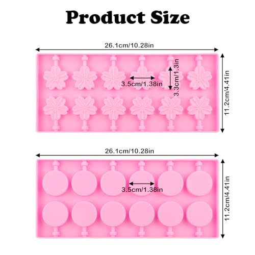 4 Pack Silicone Lollipop Molds with 100 Sticks, Bags, Gold Ties