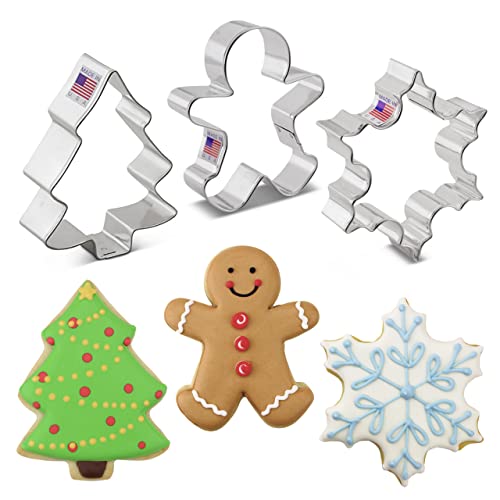 Ann Clark Christmas Cookie Cutters Set of 3, Made in USA - style: Christmas 3-Pc