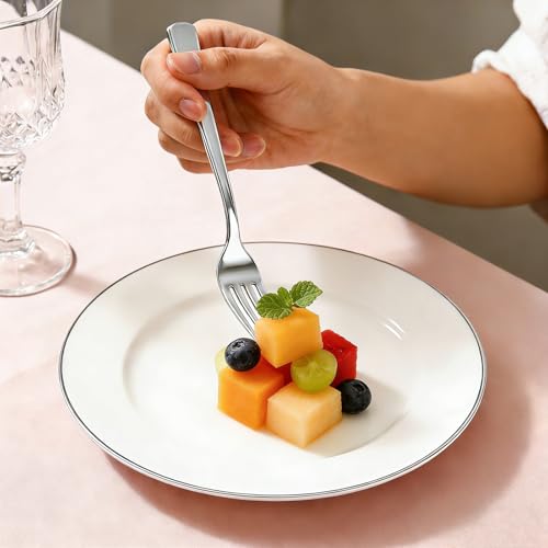 180 Count Silver Plastic Forks Heavy Duty, Disposable Plastic Silverware - color: Silver