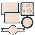Silicone Baking Mat,Bread Baking Mats All-in-One Silicone Baking Mat Set - Kneading Mat,Non-Stick Pizza Bakeware Mat for Making Cookie,Bread,Bun,Pastry