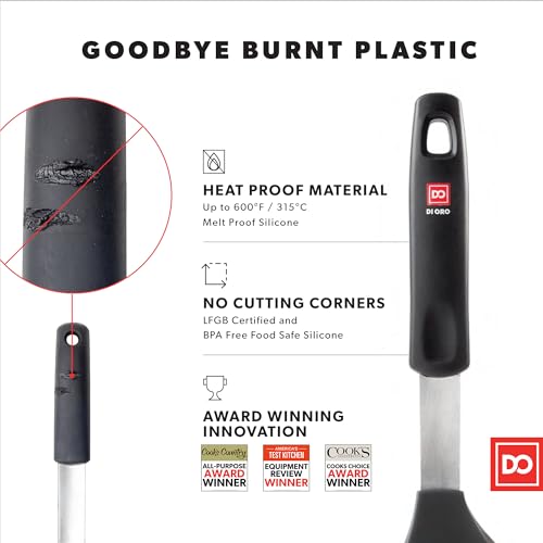 DI ORO Silicone Turner Spatula Set - 600F Heat Resistant, 3-Pc - size: Everday Set