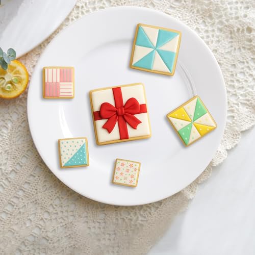 FUSOTO 6PCS Square Cookie Cutter Set, Square Shaped, 1.5-4 Inch - style: Square
