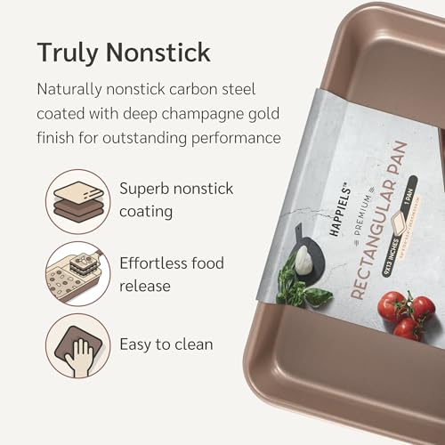 HAPPIELS 9 x 13 inch Cake Baking Pan Nonstick, PFOA & BPA Free - style: 9x13'' Pan