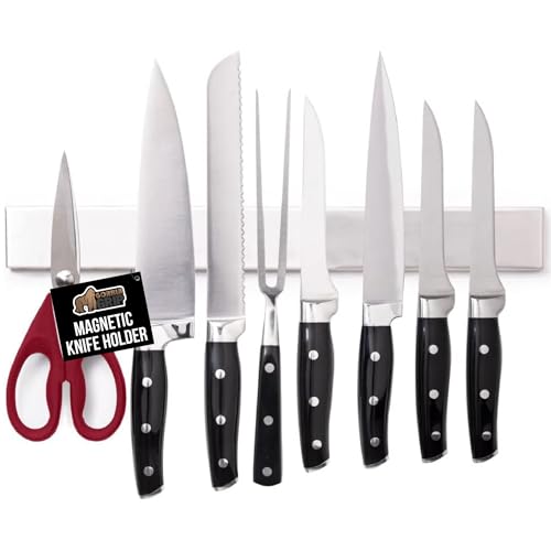 GORILLA GRIP 304 Stainless Steel Magnetic Knife Holder Strip, 12 Inch - size: 12 Inch