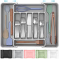 ukeetap Extra Large Expandable Silverware Organizer, Flatware Tray,Gray - color: Gray