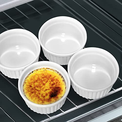 Cinf 6 oz Porcelain Ramekins Set of 4, Souffle & Dessert Cups - color: White, size: 6oz–Mini