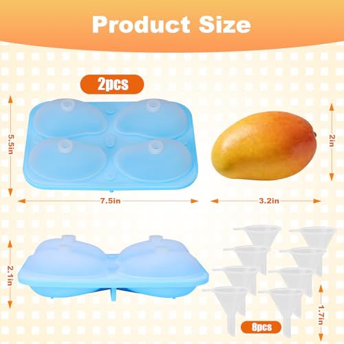 2Pack Mango Shape Cake Mold - Fruit Pudding Mango Silicone Molds for Baking - color: 8-Cavity Mango