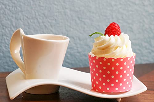 Paper Baking Cups (Polka Dots), Greaseproof Disposable Cupcake Liners (Pink, Large Cups (50-Pack)) - color: Pink