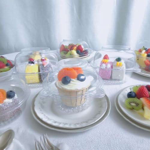 50 Pack Jumbo Muffin Containers, Clear Plastic Muffin Cartons