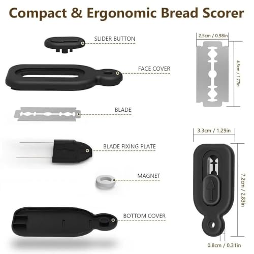 Premium Extractable & Magnetic Bread Lame Dough Scoring Tool, Sourdough Bread Lame Slashing Tool, Bread Dough Cutter Slashing Razor Tool,5 Razor Blades, Dough Scoring Knife Upgraded (Black2) - color: Black2
