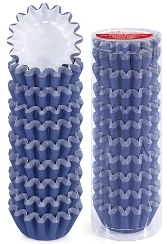 Caperci Heavy Duty Navy Mini Cupcake Liners Small Muffin Baking Cups 200pcs - color: Navy Blue