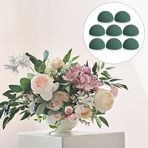 Shihanee 3.54 x 1.77 Inches 8 Pcs Half Ball Floral Dry Foam - size: 3.54 x 1.77 Inches
