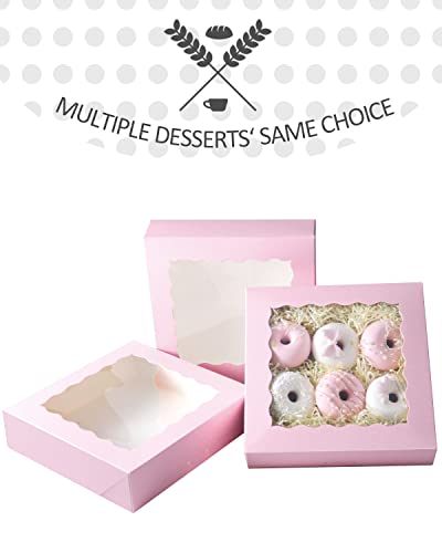 qiqee Auto-pop up Lavender Pie Boxes with Window 10x10x2.5 inch 30Packs Cookie Donut Bakery Box - color: Lavender, size: 10"x10"x2.5"/30 Pcs
